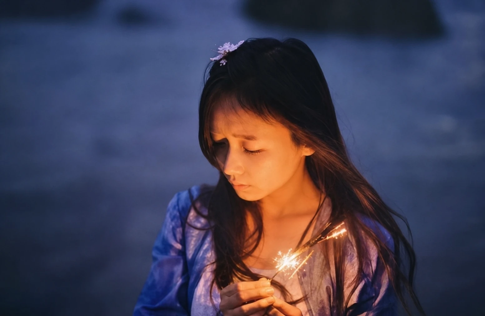 标准镜头案例:自然透视下手持仙女棒的女性人像